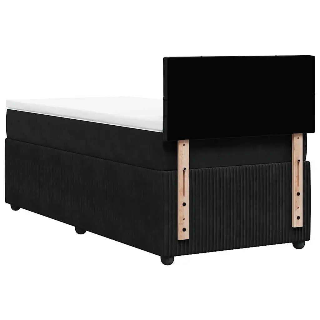 Box Spring Bed with Pocket Spring Mattress in Grey