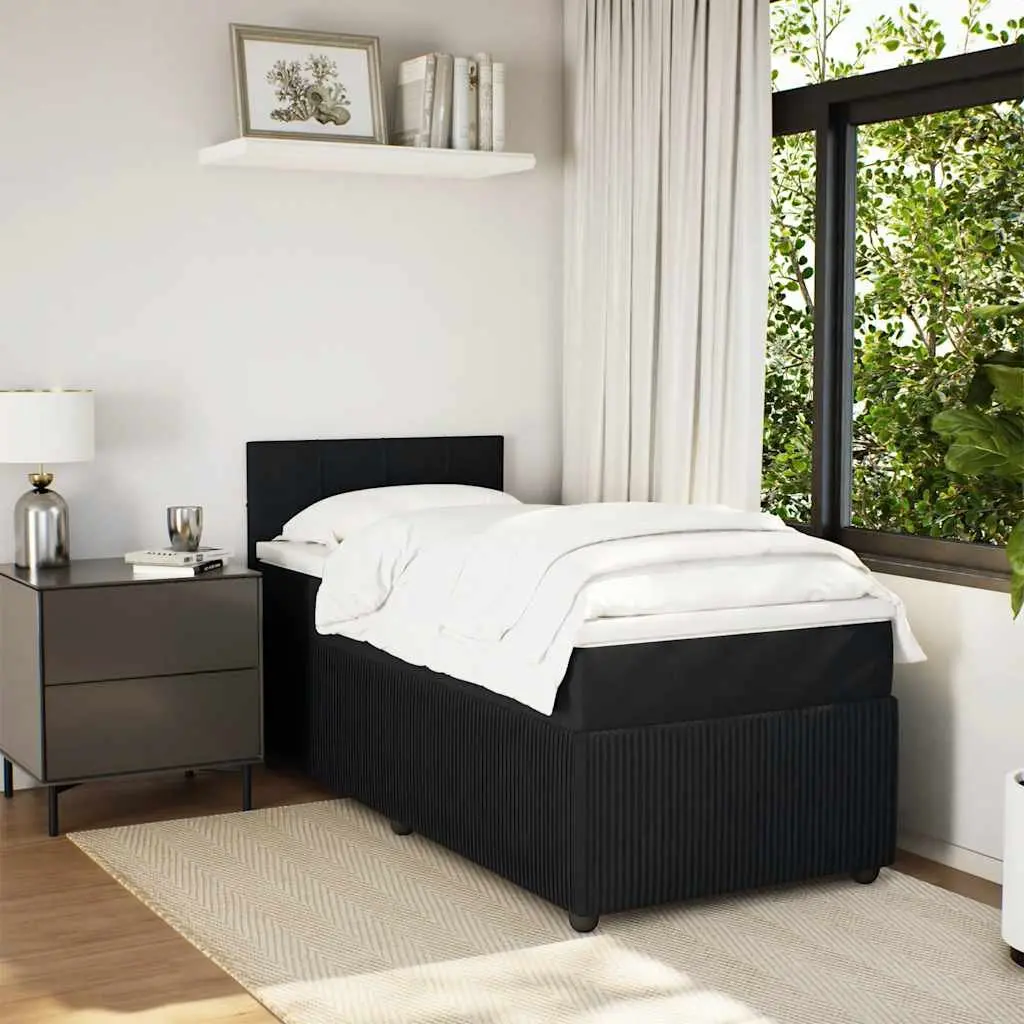 Box Spring Bed with Pocket Spring Mattress in Grey