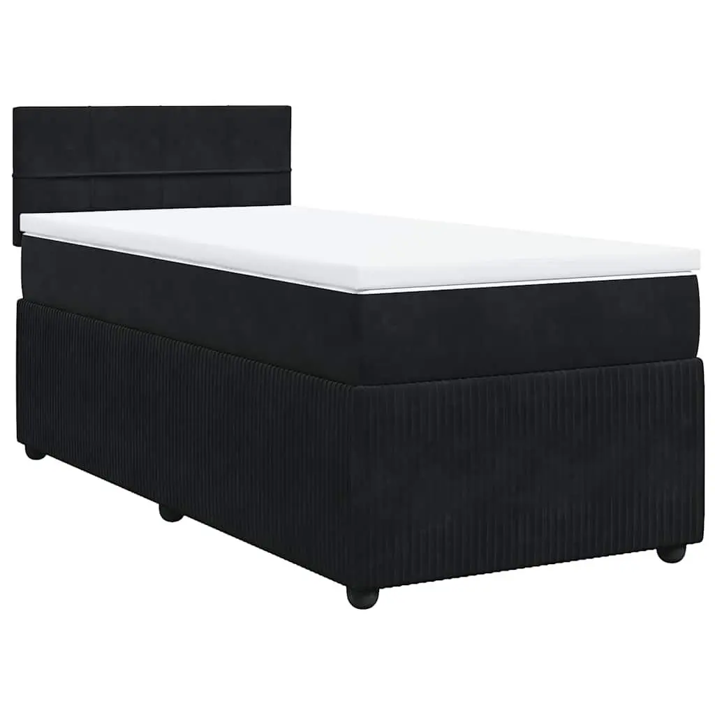 Box Spring Bed with Pocket Spring Mattress in Grey