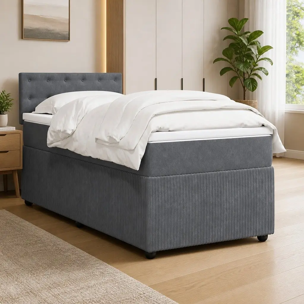 King Single Box Spring Bed with LED Lighting