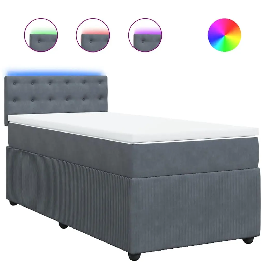 King Single Box Spring Bed with LED Lighting