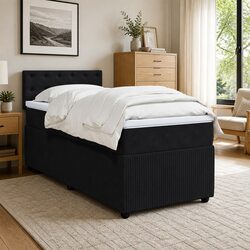King Single Box Spring Bed with Pocket Spring Mattress in Grey