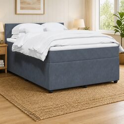 Exceptional Double Box Spring Bed with Pocket Spring Mattress and LED Lights