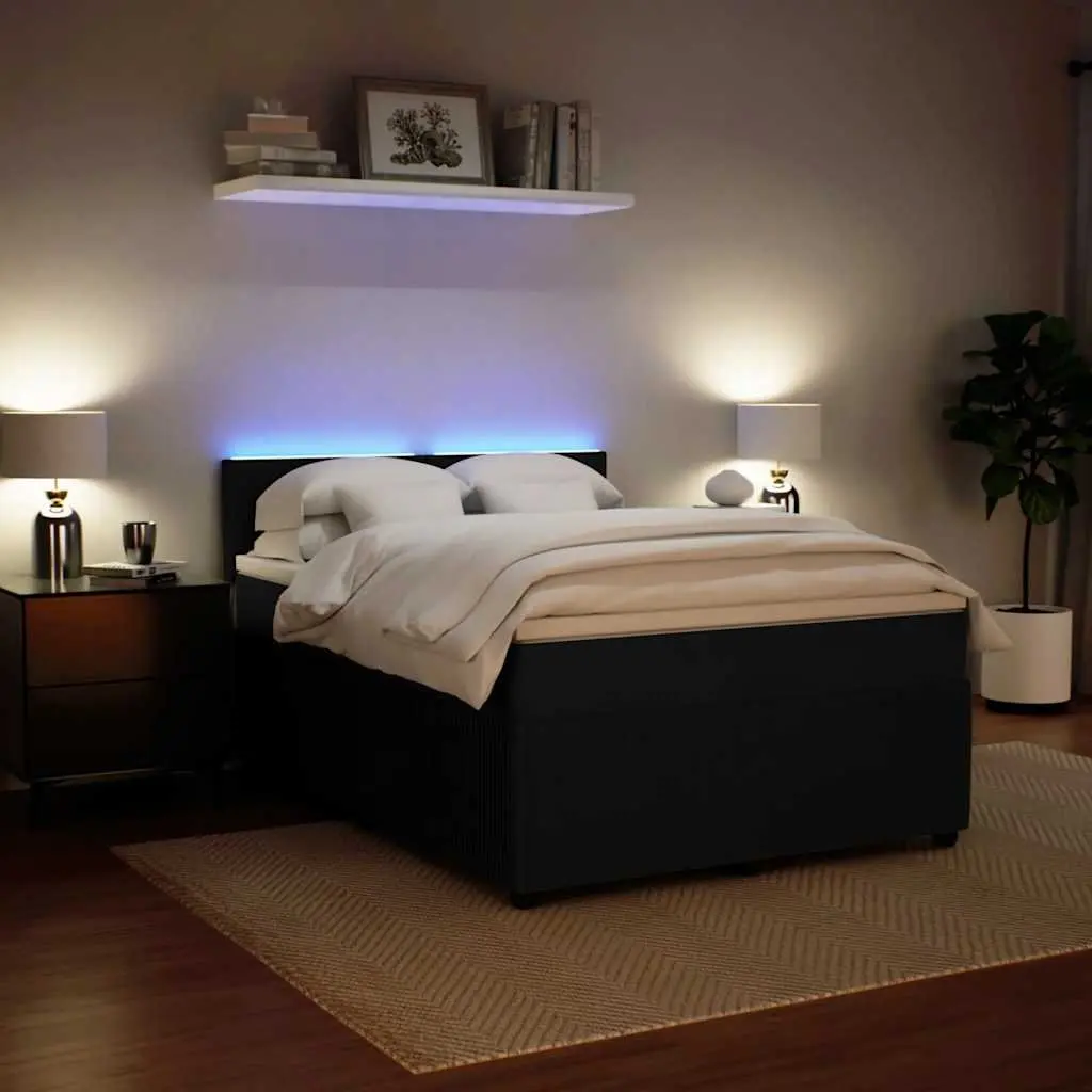 Box Spring Bed with Pocket Spring Mattress & LED Lights