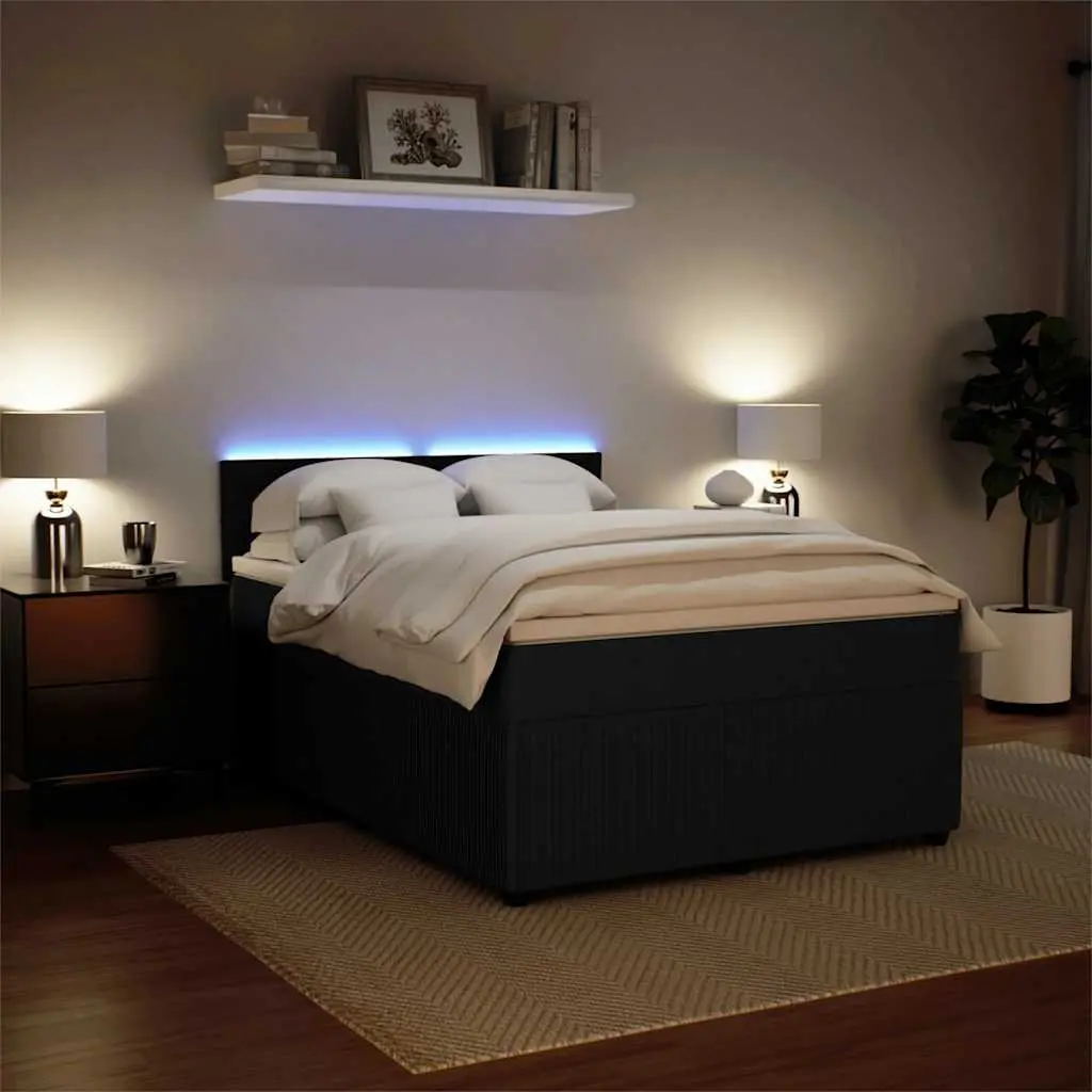 Grey Velvet Box Spring Bed with Pocket Spring Mattress
