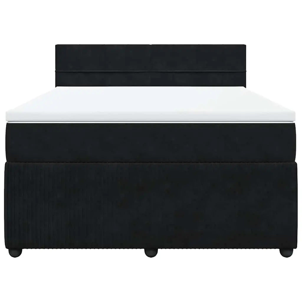 Grey Velvet Box Spring Bed with Pocket Spring Mattress