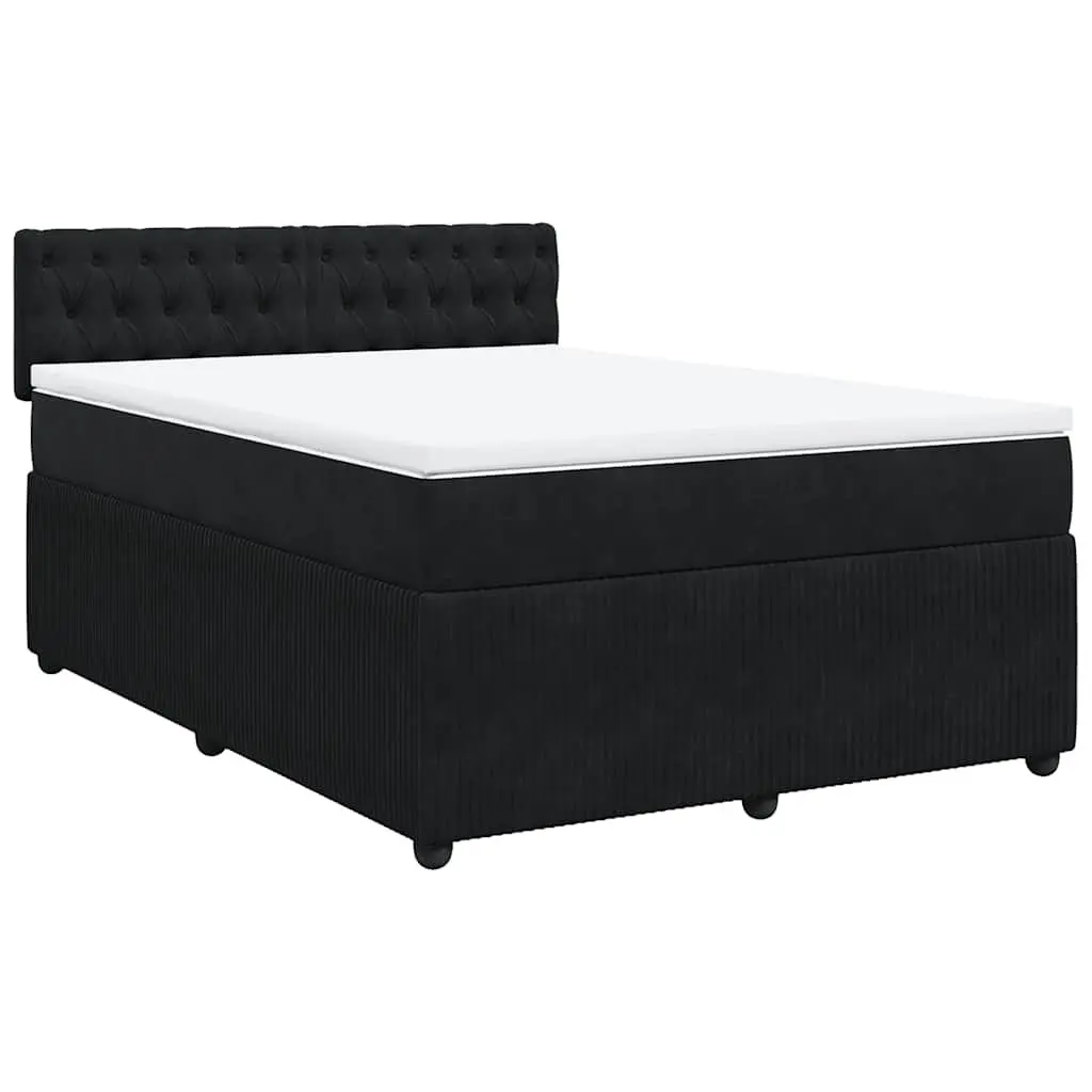 Box Spring Bed with Pocket Mattress and LED Lights