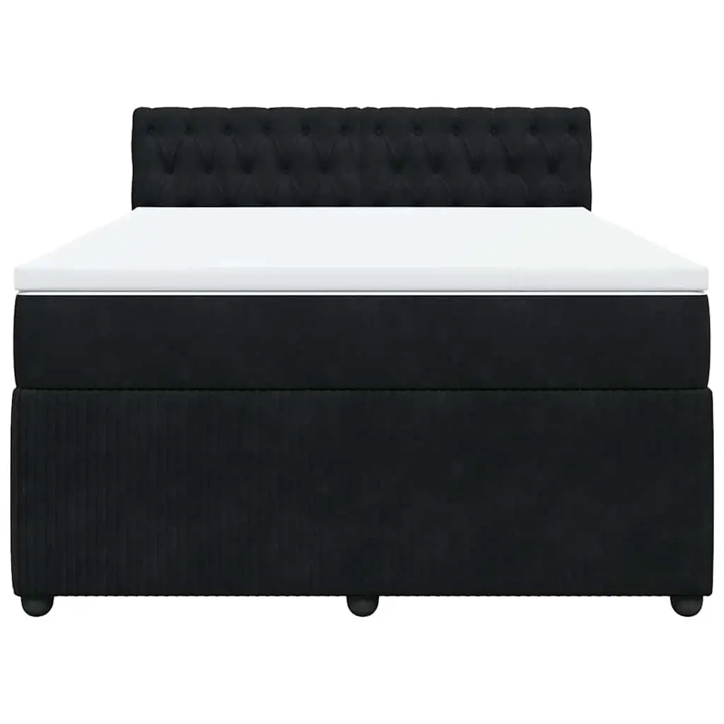 Box Spring Bed with Pocket Mattress and LED Lights