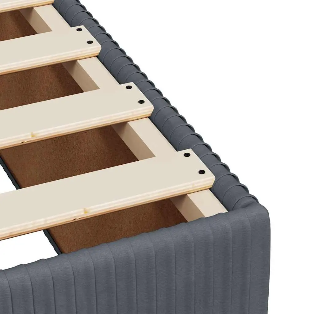 Grey Velvet Queen Box Spring Bed with Pocket Mattress