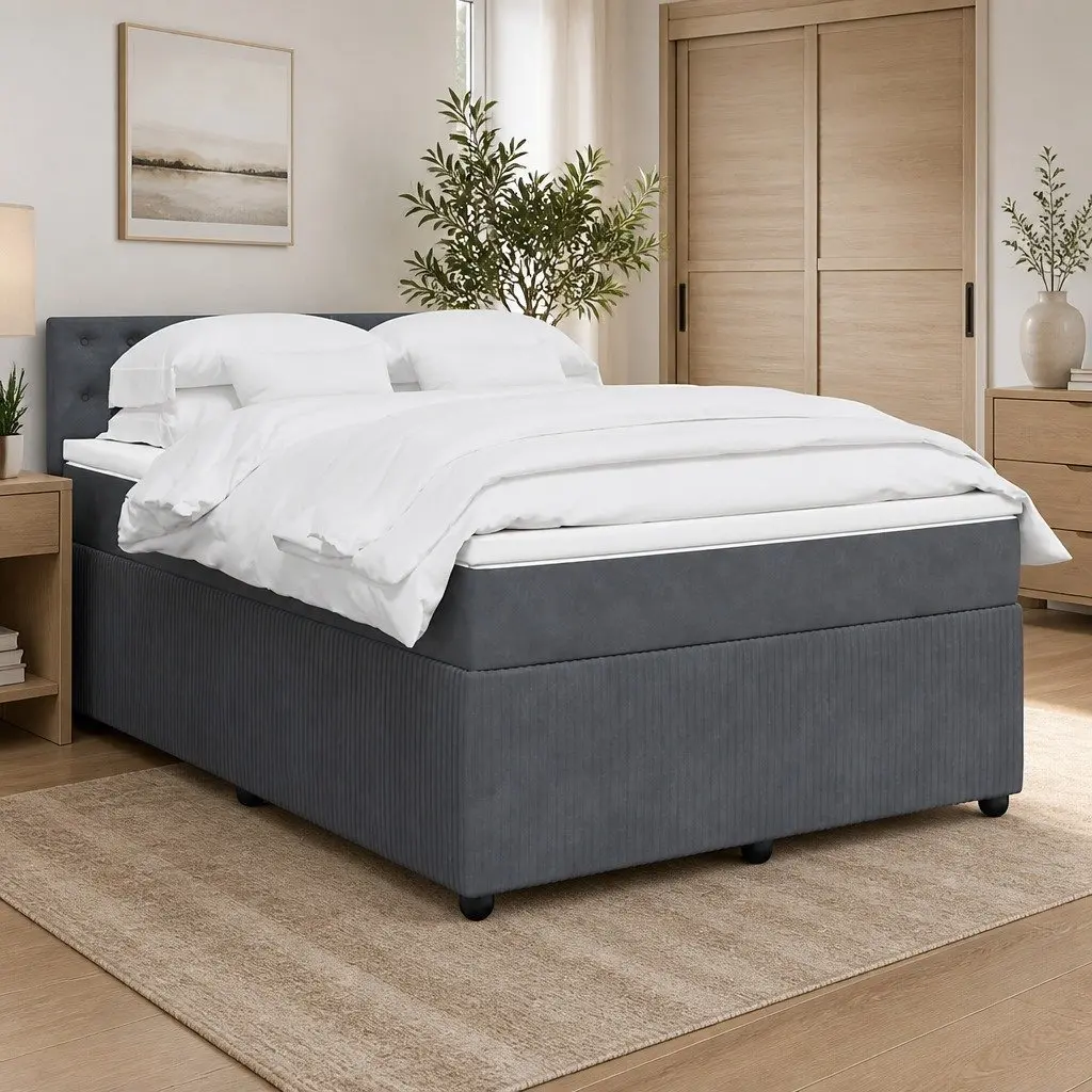 Queen Box Spring Bed with Pocket Spring Mattress