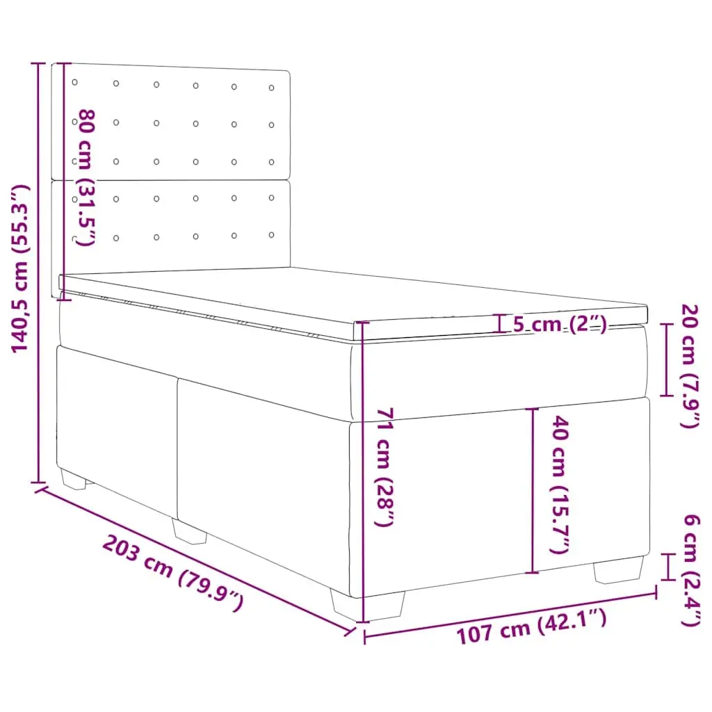 Box Spring Bed with Pocket Mattress and Adjustable Headboard