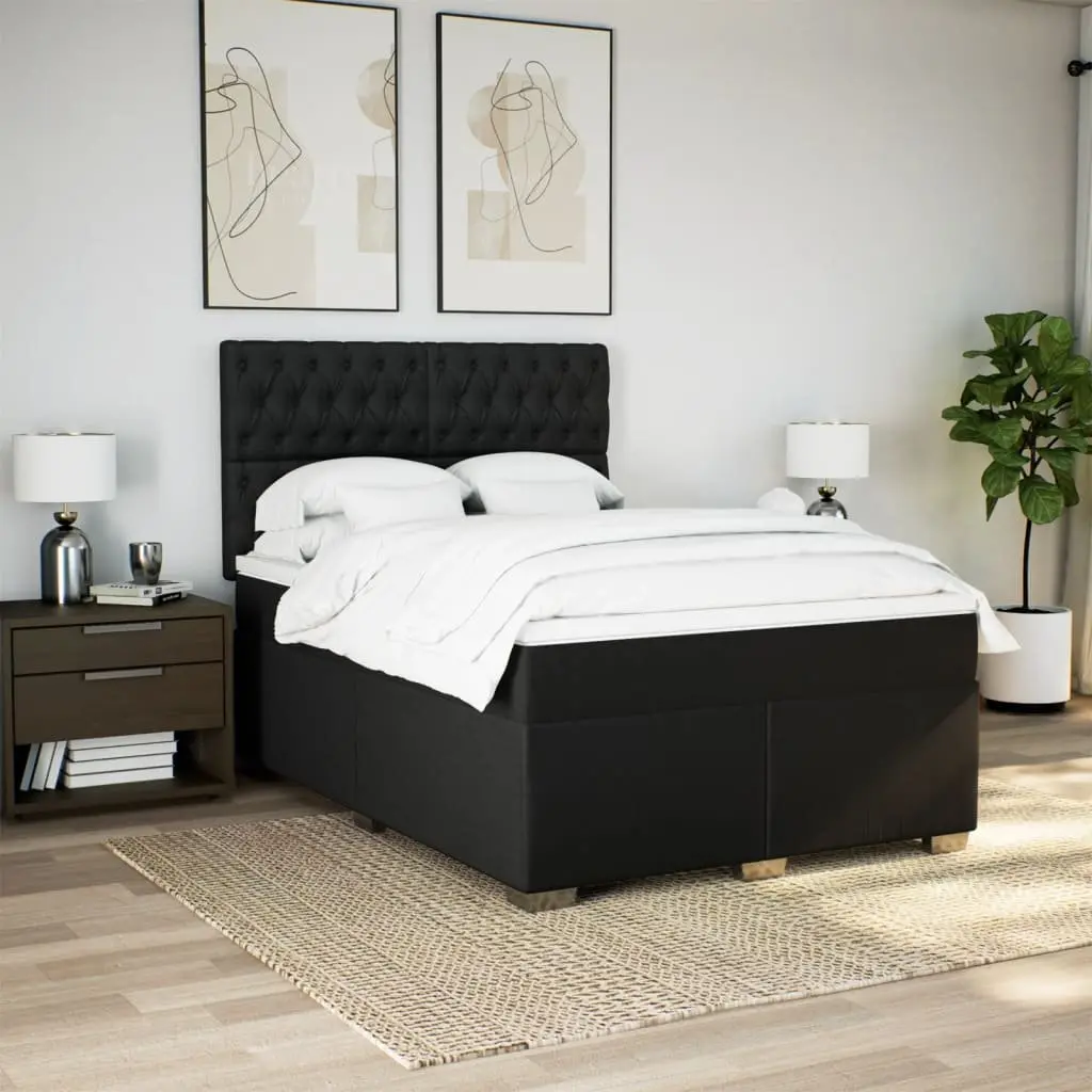 Double Box Spring Bed with Adjustable Headboard