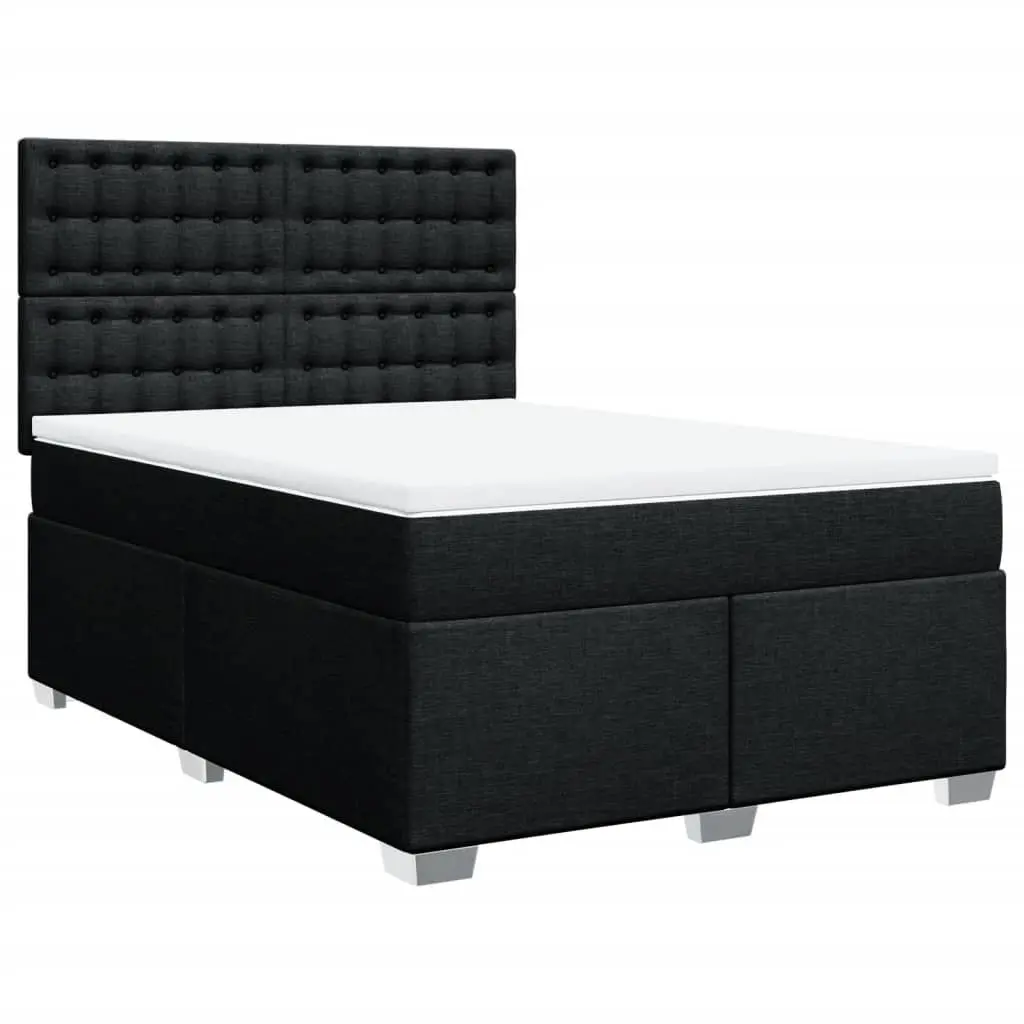 Adjustable Black Fabric Double Box Spring Bed with Pocket Springs