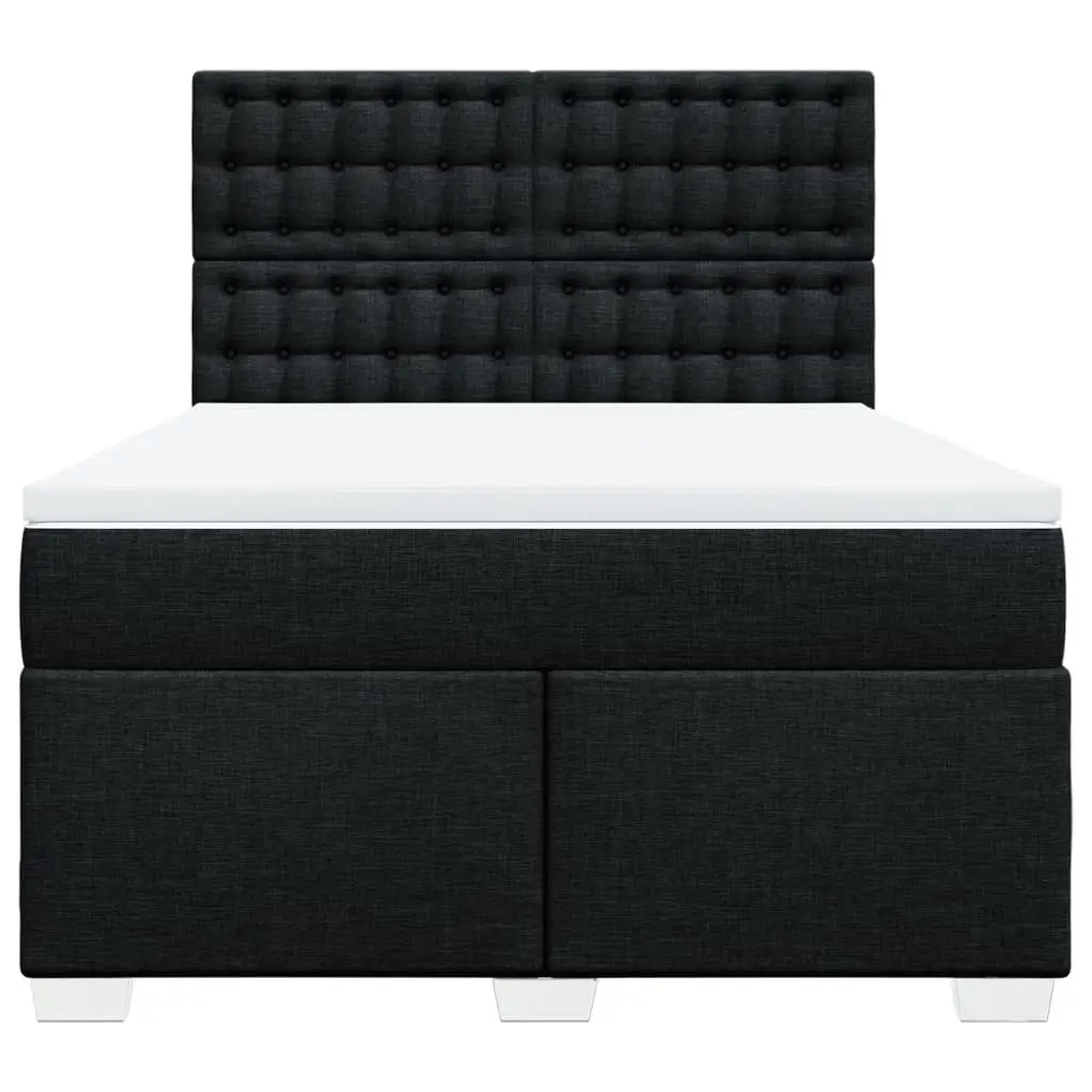 Adjustable Black Fabric Double Box Spring Bed with Pocket Springs