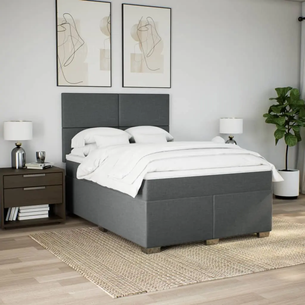 Queen Bed with Pocket Spring Mattress and Adjustable Headboard