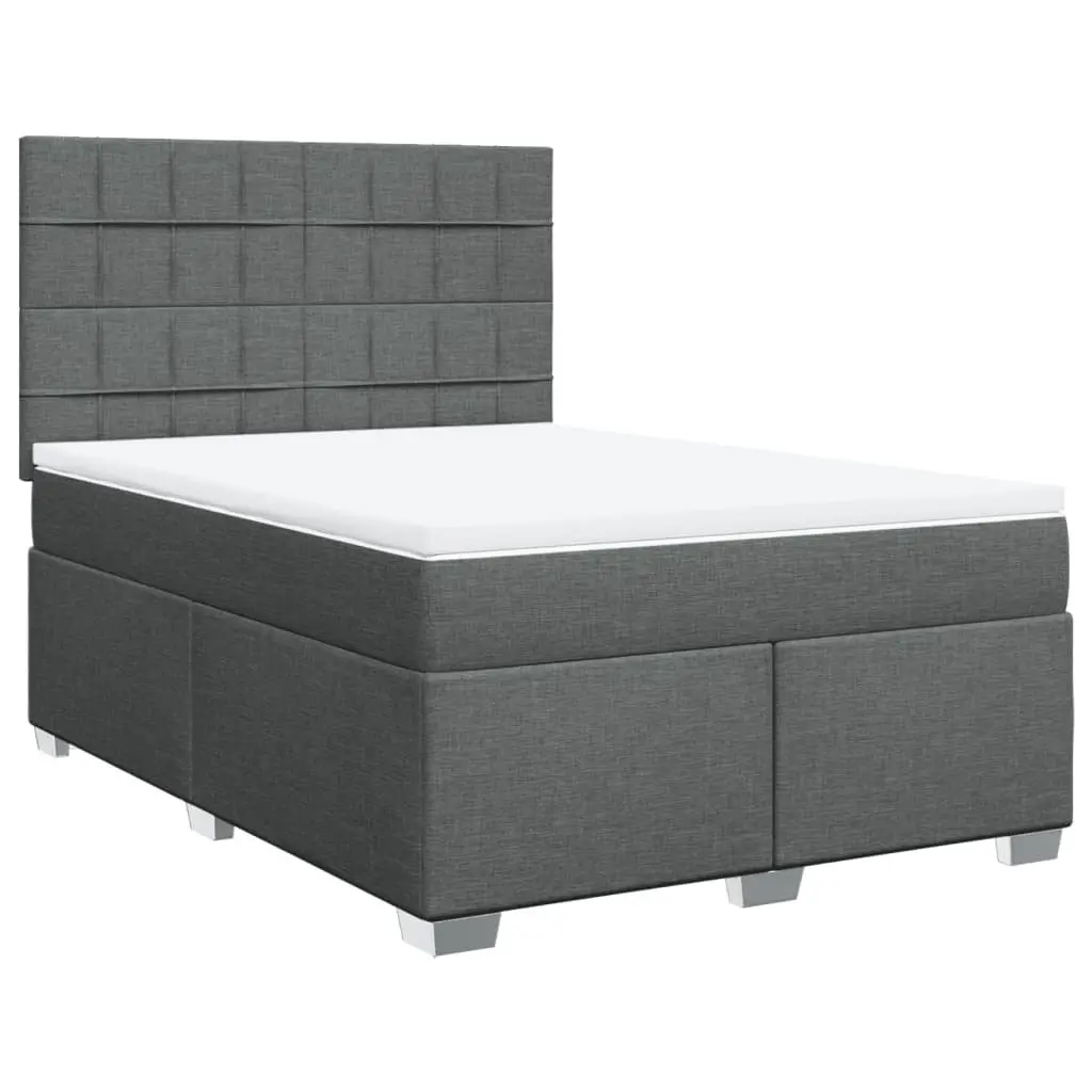 Queen Box Spring Bed with Adjustable Headboard and Pocket Mattress