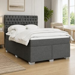 Sturdy Queen Box Spring Bed with Adjustable Headboard