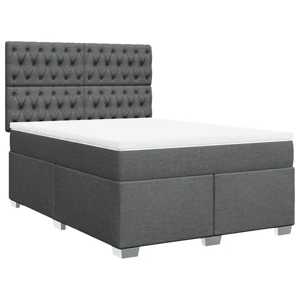 Queen Box Spring Bed with Adjustable Headboard