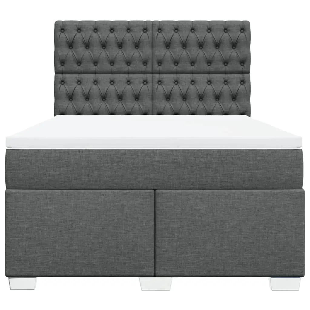 Queen Box Spring Bed with Adjustable Headboard