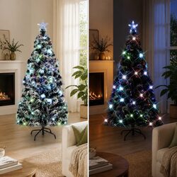 180cm Pre-lit Christmas Tree with Dual Lighting System