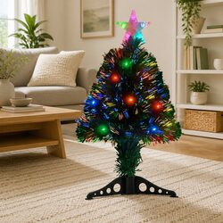 64cm Pre-lit Green Fibre Optic Christmas Tree with Star