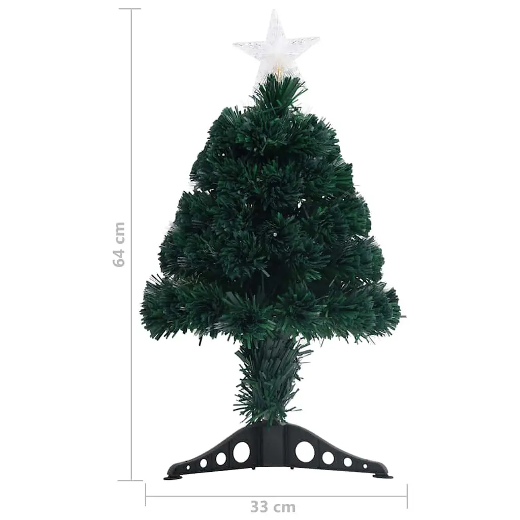 64cm Pre-lit Green Fibre Optic Christmas Tree with Star