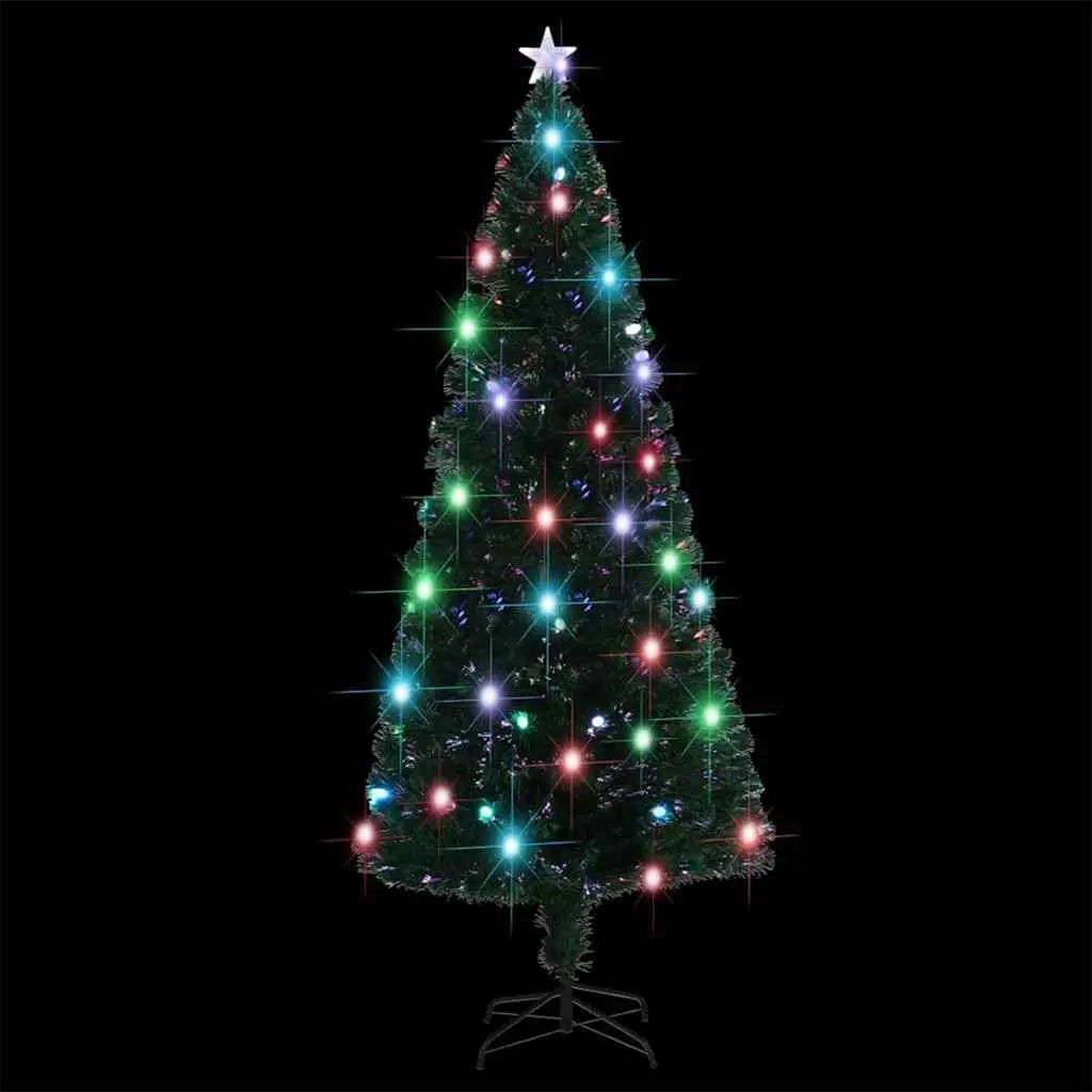 Artificial Christmas Tree Green 210 cm Fibre Optic LED Lighted