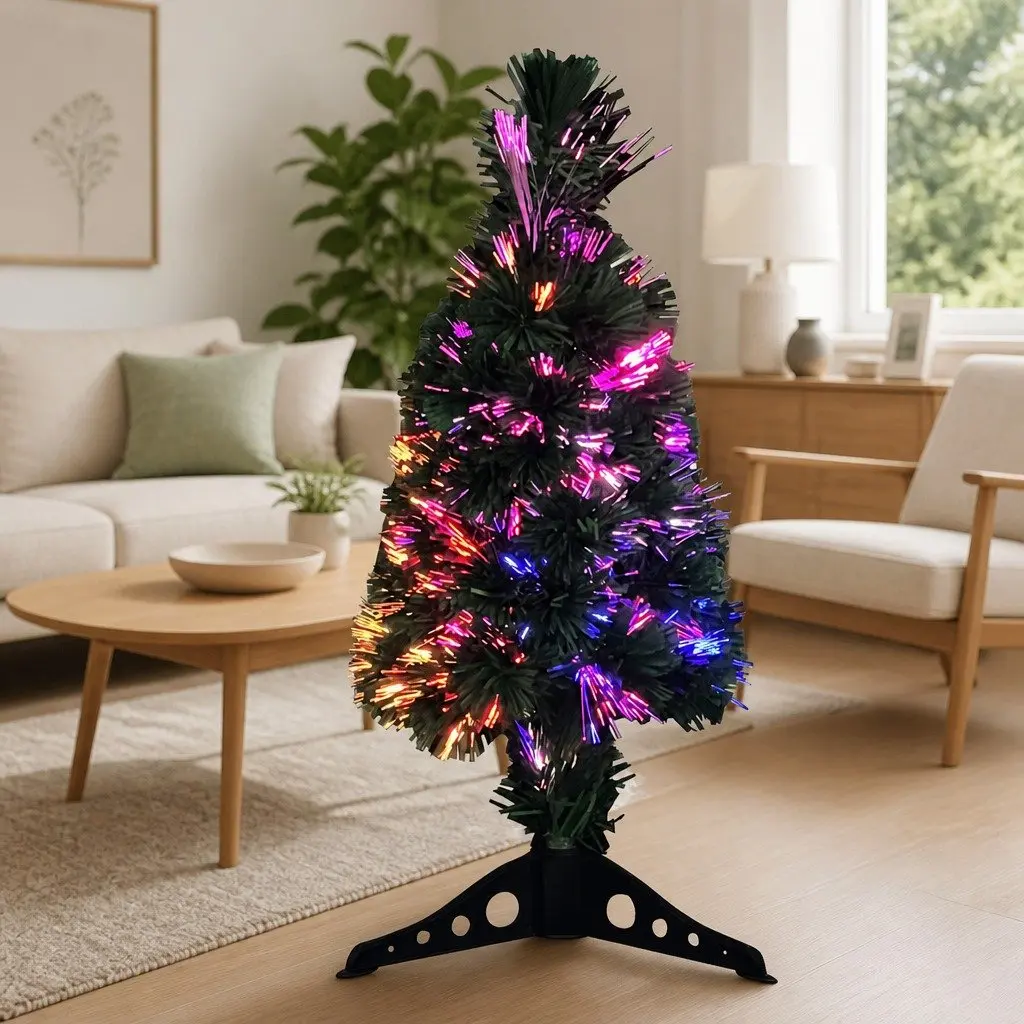 64cm Fibre Optic LED Christmas Tree with Stand