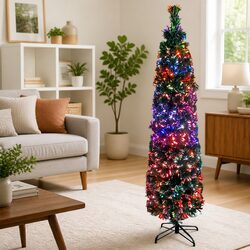 150cm Slim Christmas Tree with Fibre Optic Lights