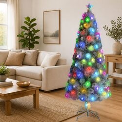 Sturdy 180cm White Artificial Pre-lit Christmas Tree
