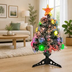 64cm White Fibre Optic LED Christmas Tree