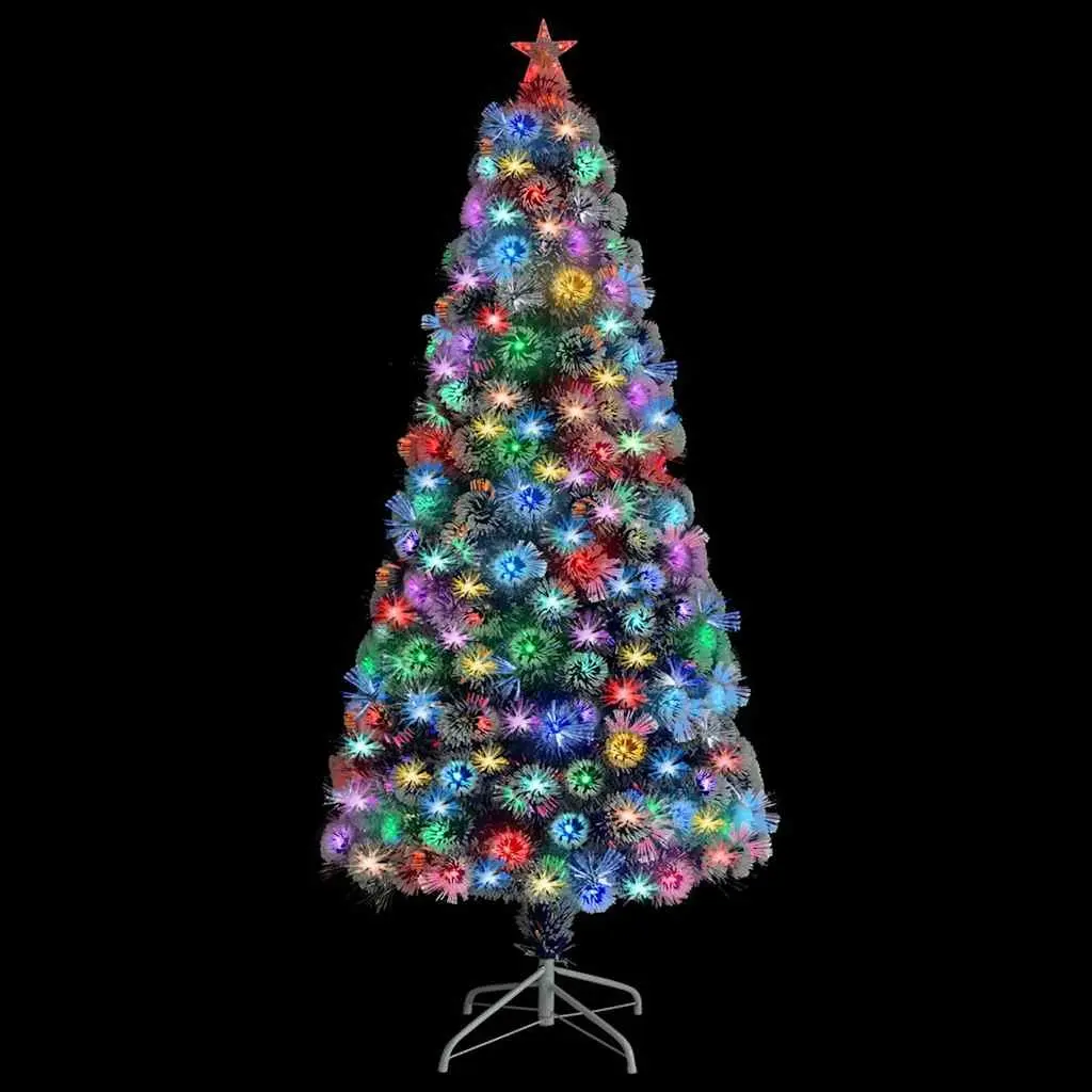 Artificial Christmas Tree PVC 150cm White Fibre Optic LED
