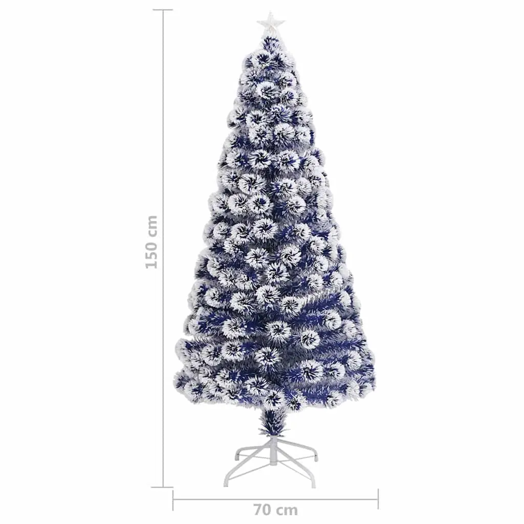 Artificial Christmas Tree PVC 150cm White Fibre Optic LED