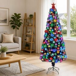 180cm White Artificial Christmas Tree with LED Lighting