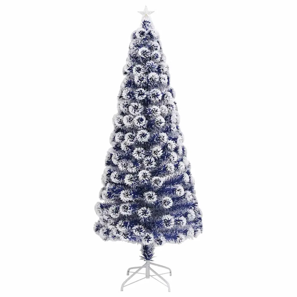 Artificial Pre-lit Christmas Tree White 180cm LED Fibre Optic Holiday Decoration