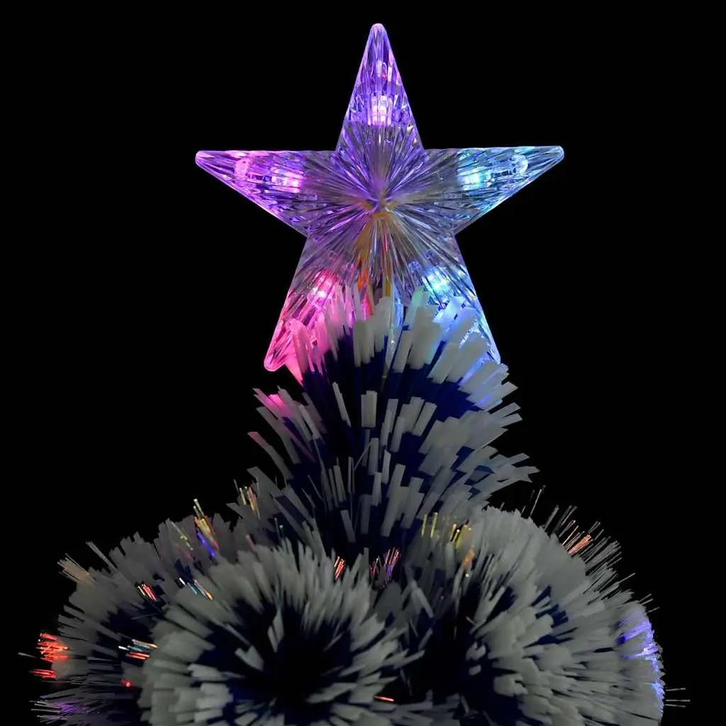 Artificial Pre-lit Christmas Tree White 180cm LED Fibre Optic Holiday Decoration