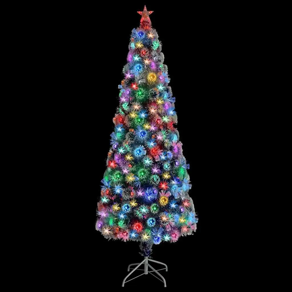 Artificial Christmas Tree PVC 240cm White Fibre Optic LED