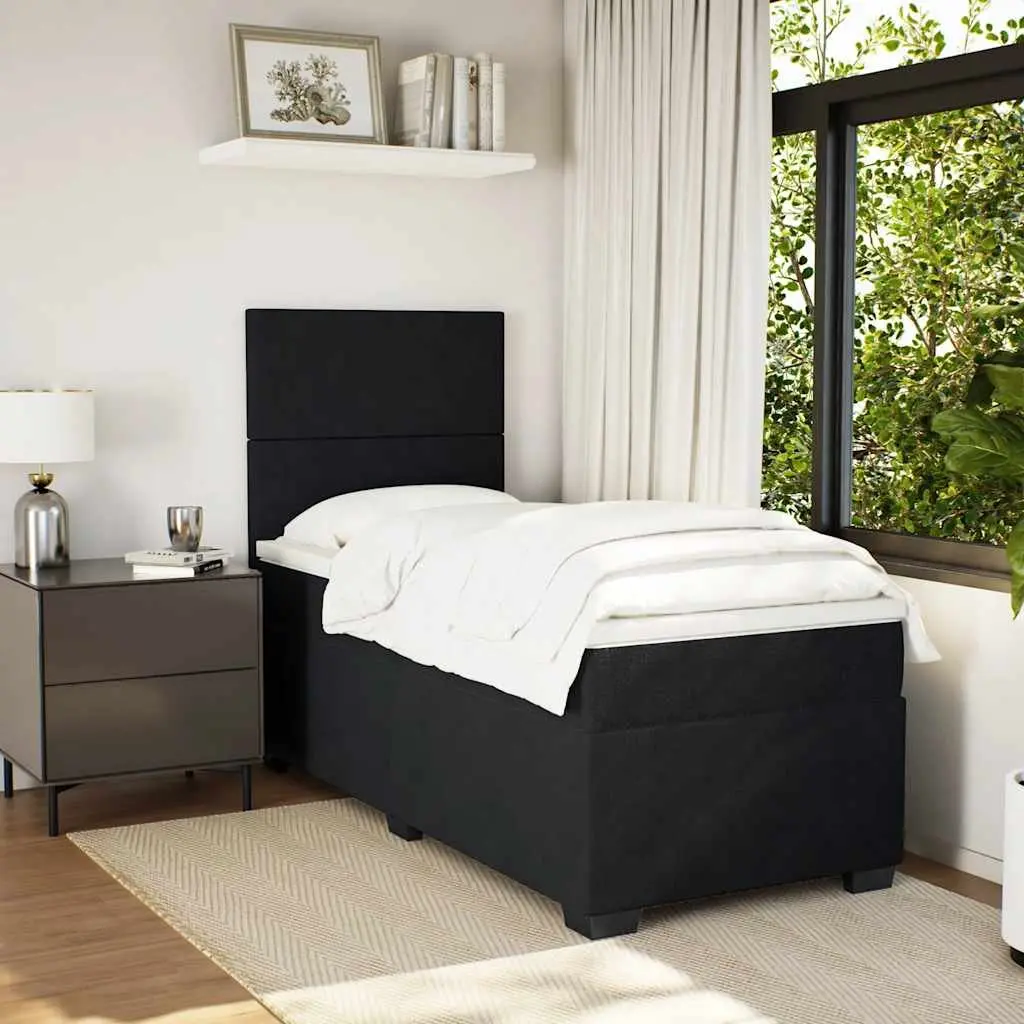 Box Spring Bed Pocket Spring Mattress King Single Black Velvet