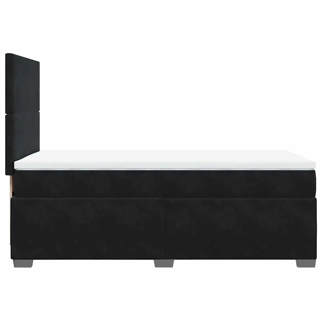 Box Spring Bed Pocket Spring Mattress King Single Black Velvet