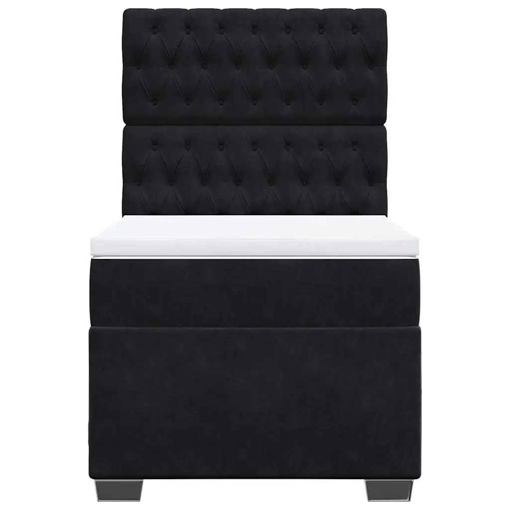 Box Spring Bed with Pocket Spring Mattress in Black