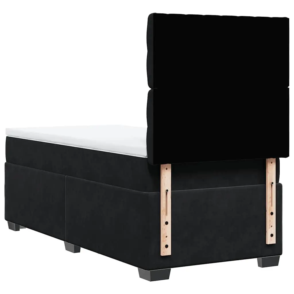Box Spring Bed with Pocket Spring Mattress in Black