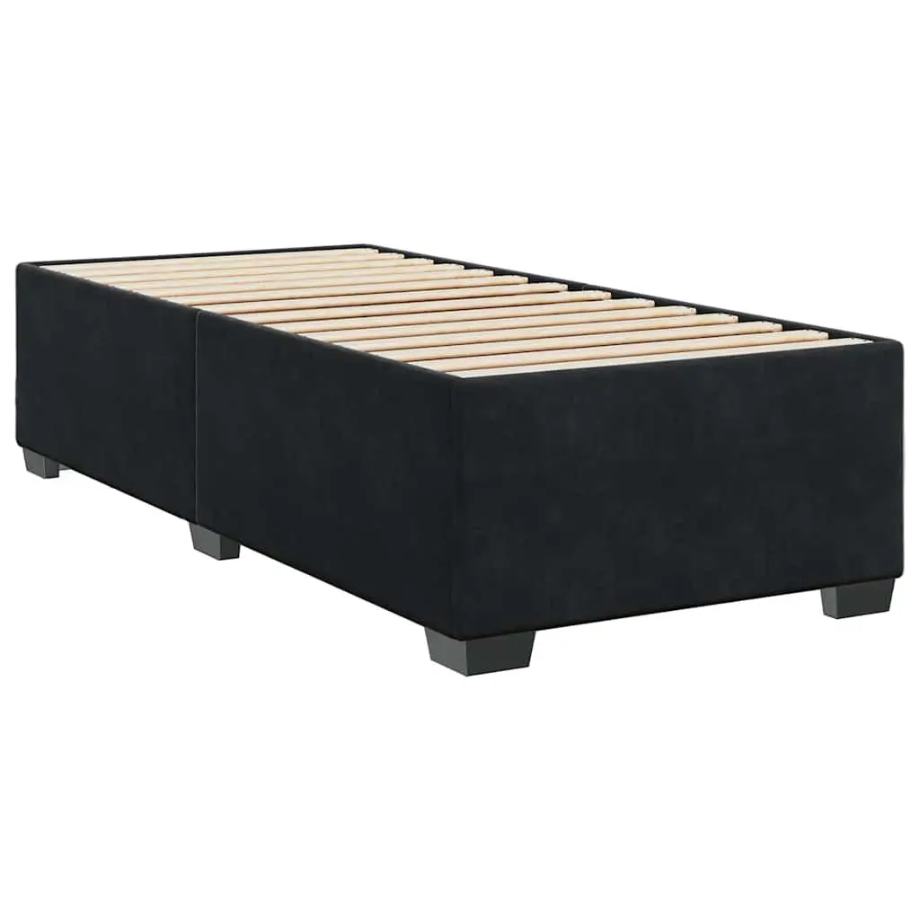 Adjustable Black Velvet Box Spring Bed with Pocket Spring Mattress
