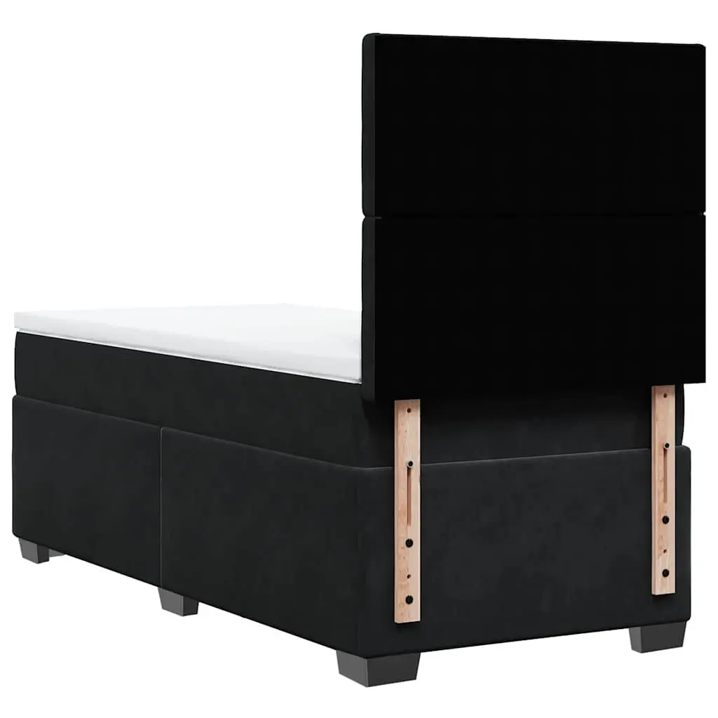 Adjustable Black Velvet Box Spring Bed with Pocket Spring Mattress