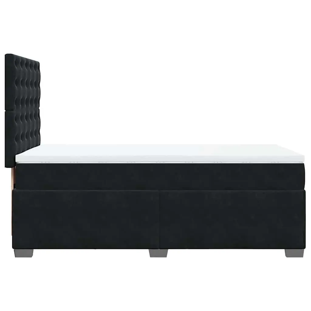 Adjustable Black Velvet Box Spring Bed with Pocket Spring Mattress