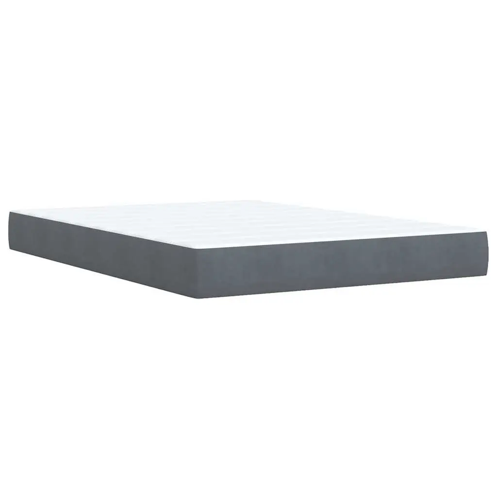 Box Spring Bed with Pocket Spring Mattress & Velvet Headboard