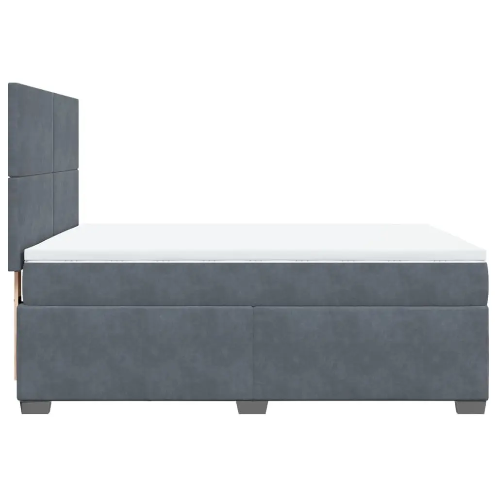 Grey Queen Box Spring Bed with Pocket Spring Mattress