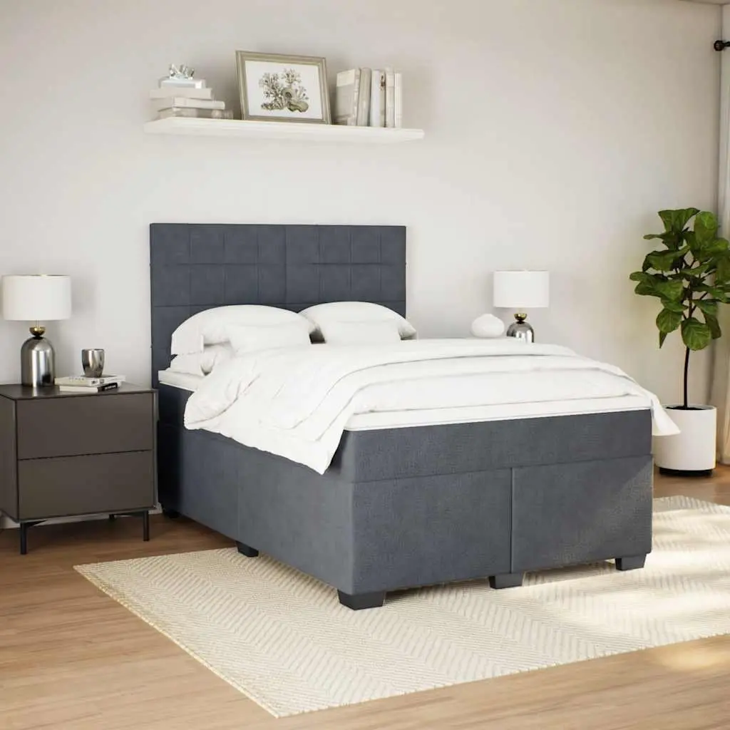 Queen Box Spring Bed with Adjustable Headboard