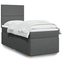 Box Spring Bed with Pocket Mattress and Adjustable Headboard