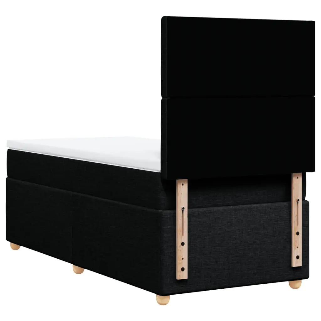 King Single Box Spring Bed with Pocket Mattress Height-Adjustable Headboard