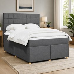 Premium Double Box Spring Bed with Adjustable Headboard